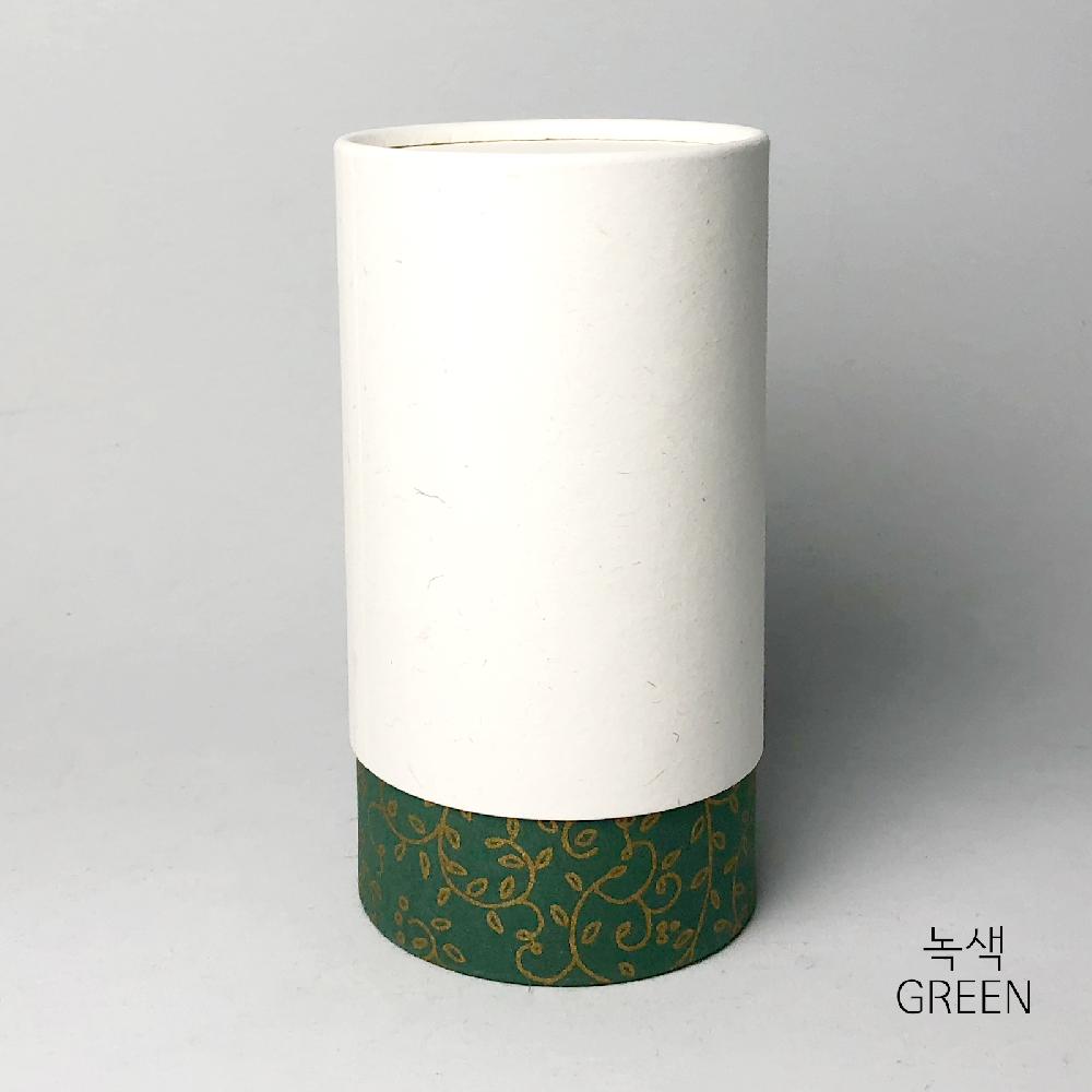 FTF-Hanji paper tube 85x158(Green)_Tea Coffee Jam Packing Box Cylinder Gift Box Wrapping Supplies