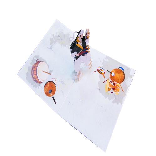 Korean Style PopupCard  Pungmul