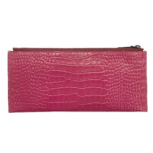 WISHBAYHA.K N Flat Zipper Long Wallet Simple Zen Style Calf Leather Natural Fruit Dyeing 23.5*13.5*9 | wallet, zipper, fashion, women, leather, open, light, pockets, style