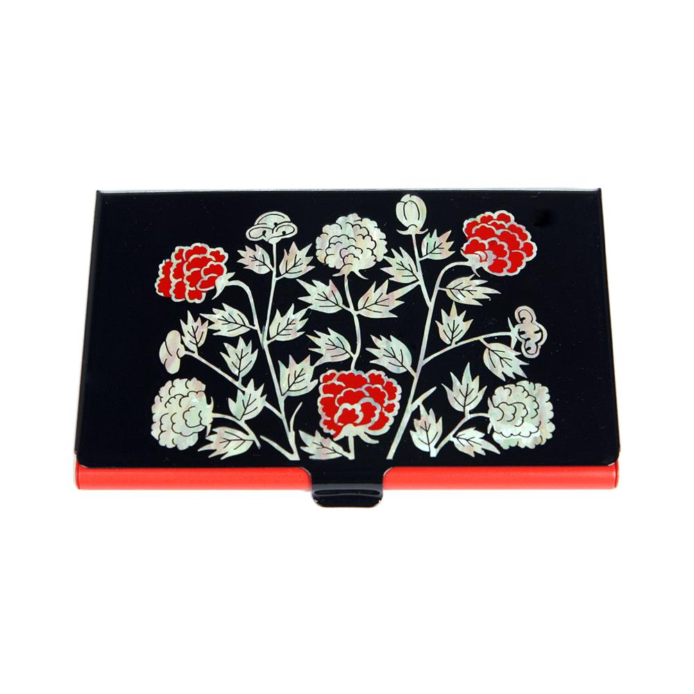 Mother of Pearl Business Card Case Credit Id Name Holder Travel Wallet Art Painting Design