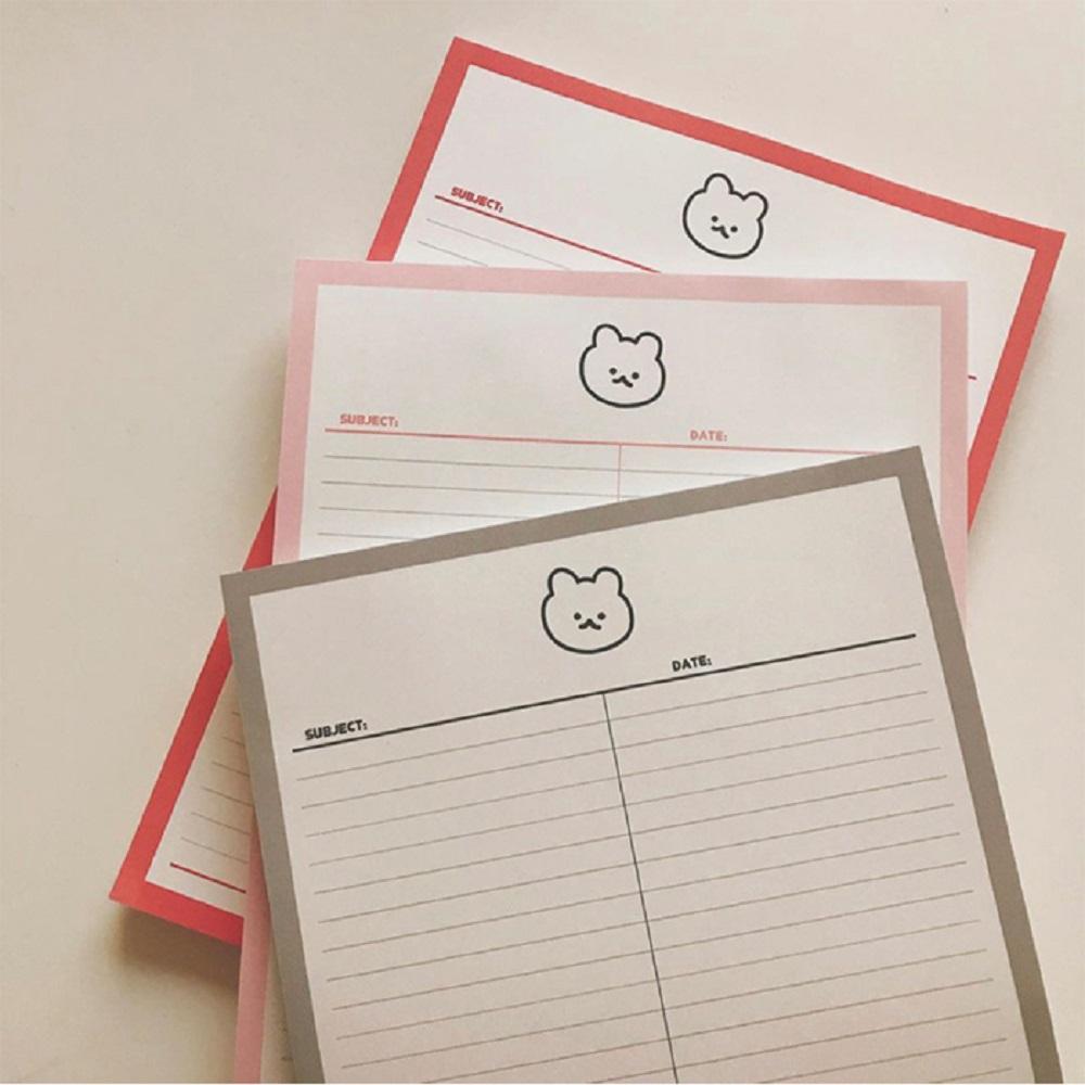 Half line note with a siot bear without bond and detachable per page (Gray)