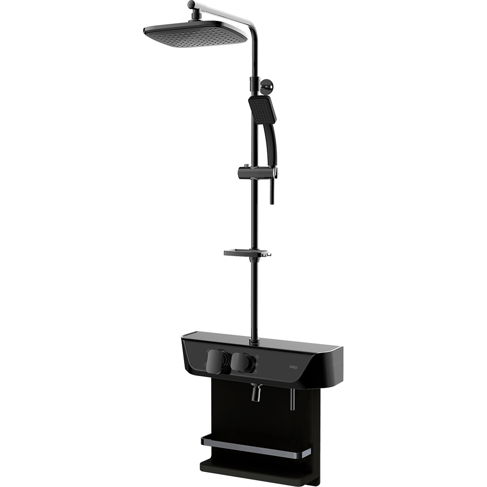 Shelf type rain shower faucet