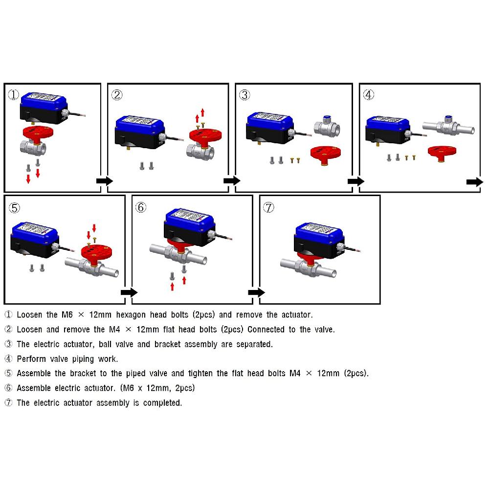 Motorized Actuators DC 12V Waterproof (Excluding Ball Valve)  - AD12-3T (3-wire(20 N.M))