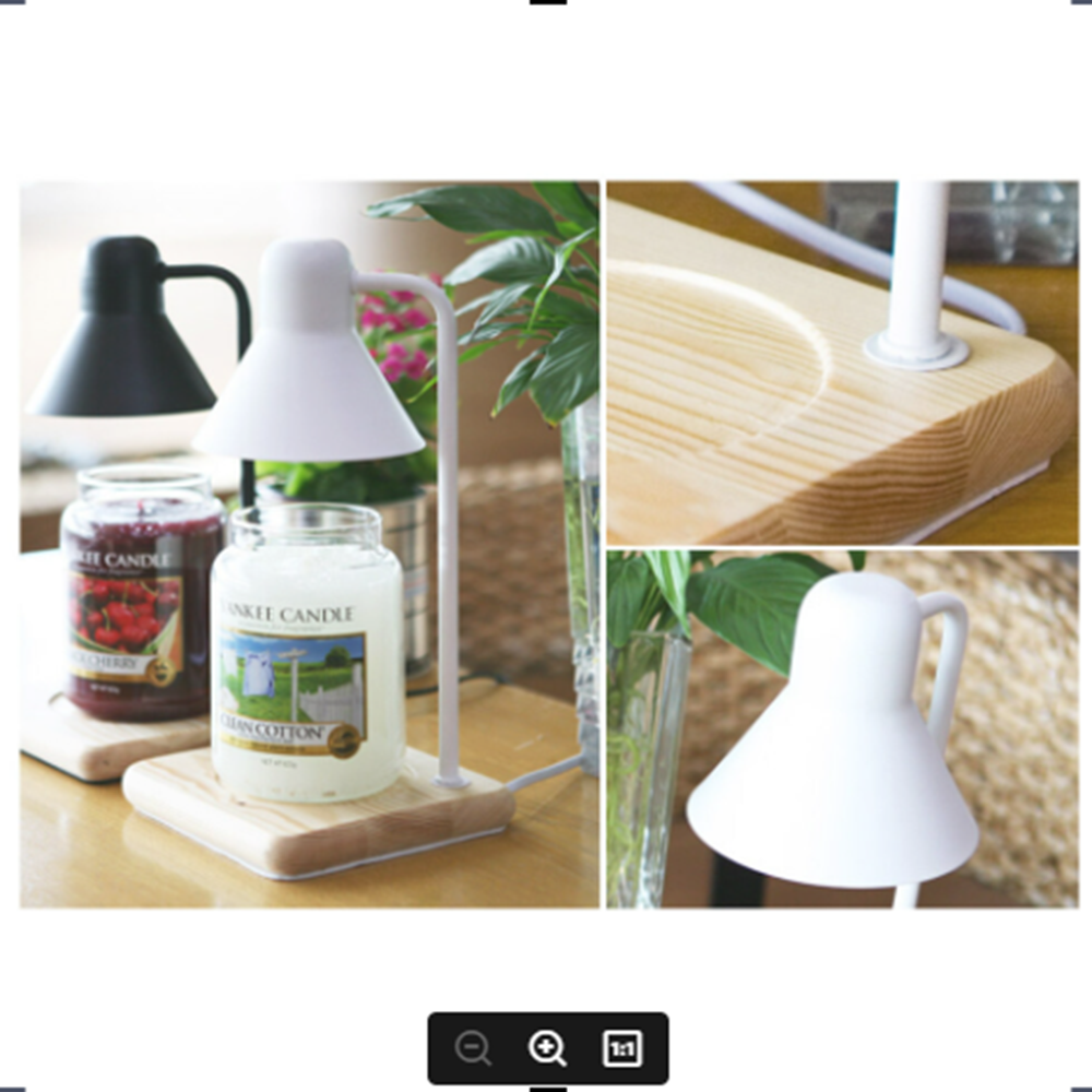 HyunPeople Aroma Candle Candle Lantern Lamp Candle Stand Candle Warmer (Mono) Wood white  timer