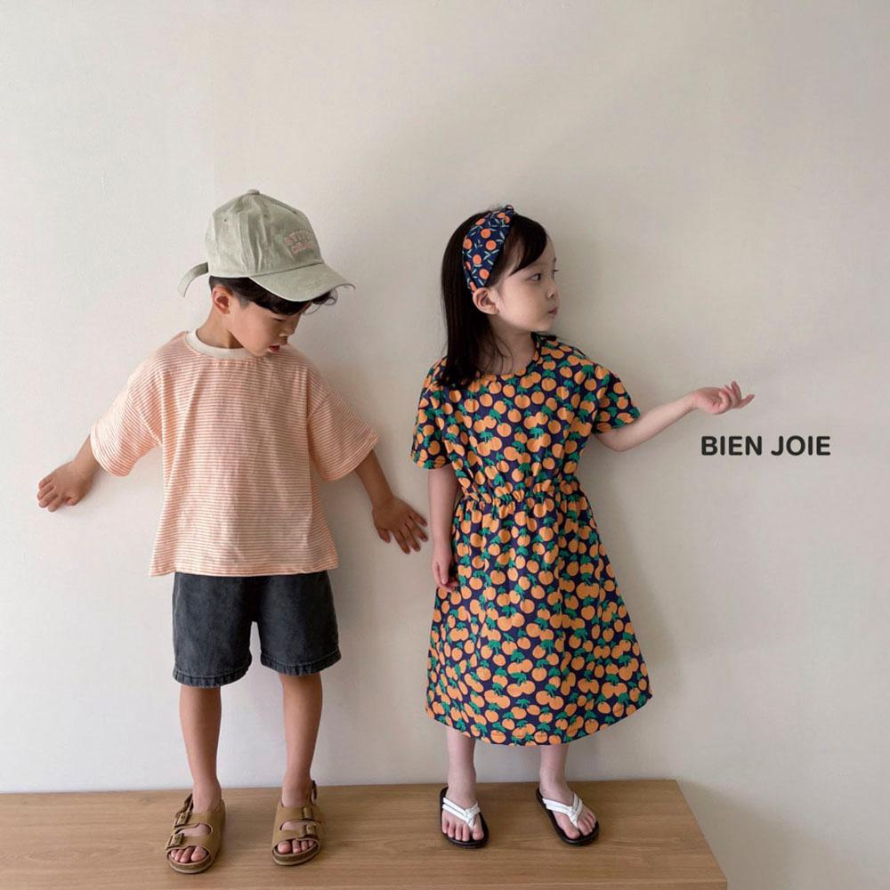 Fruit pattern long dress, Children's clothes, cotton