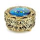 full image gjart Enameling Circled Jewelry Box, Light Pretty Glossy Gorgeous Flower Patterns Storage