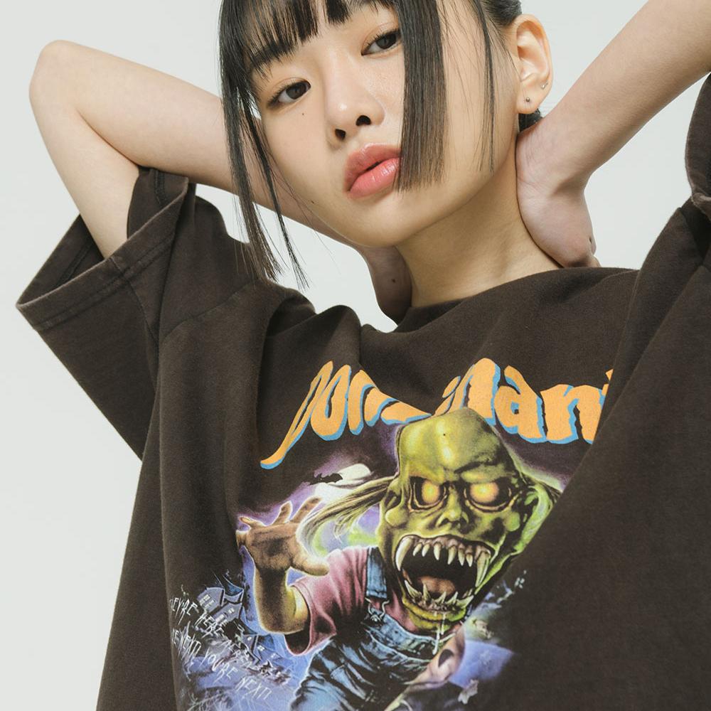 VINTAGE WASHING GOOSEBUMPS T-shirts BLACK