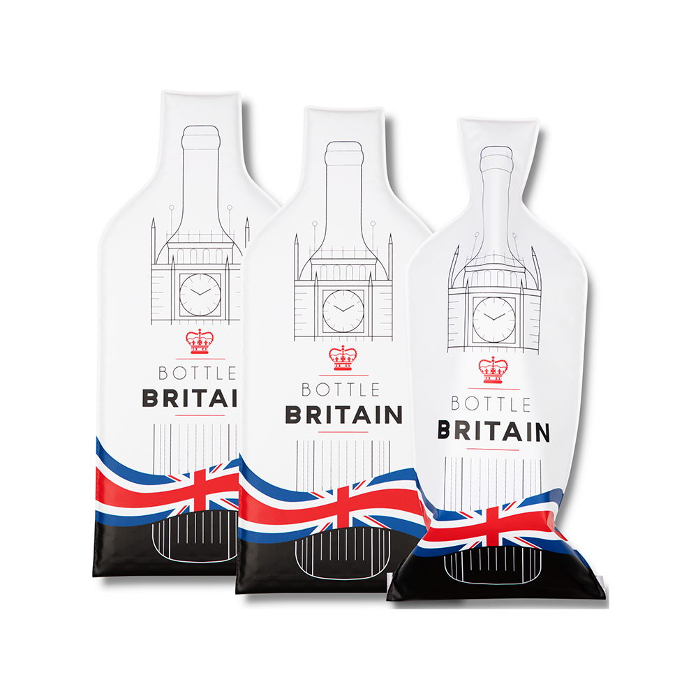 Bottle Britain (1set 3pcs) | Reusable Wine Travel Protector Sleeves for Glass Bottles