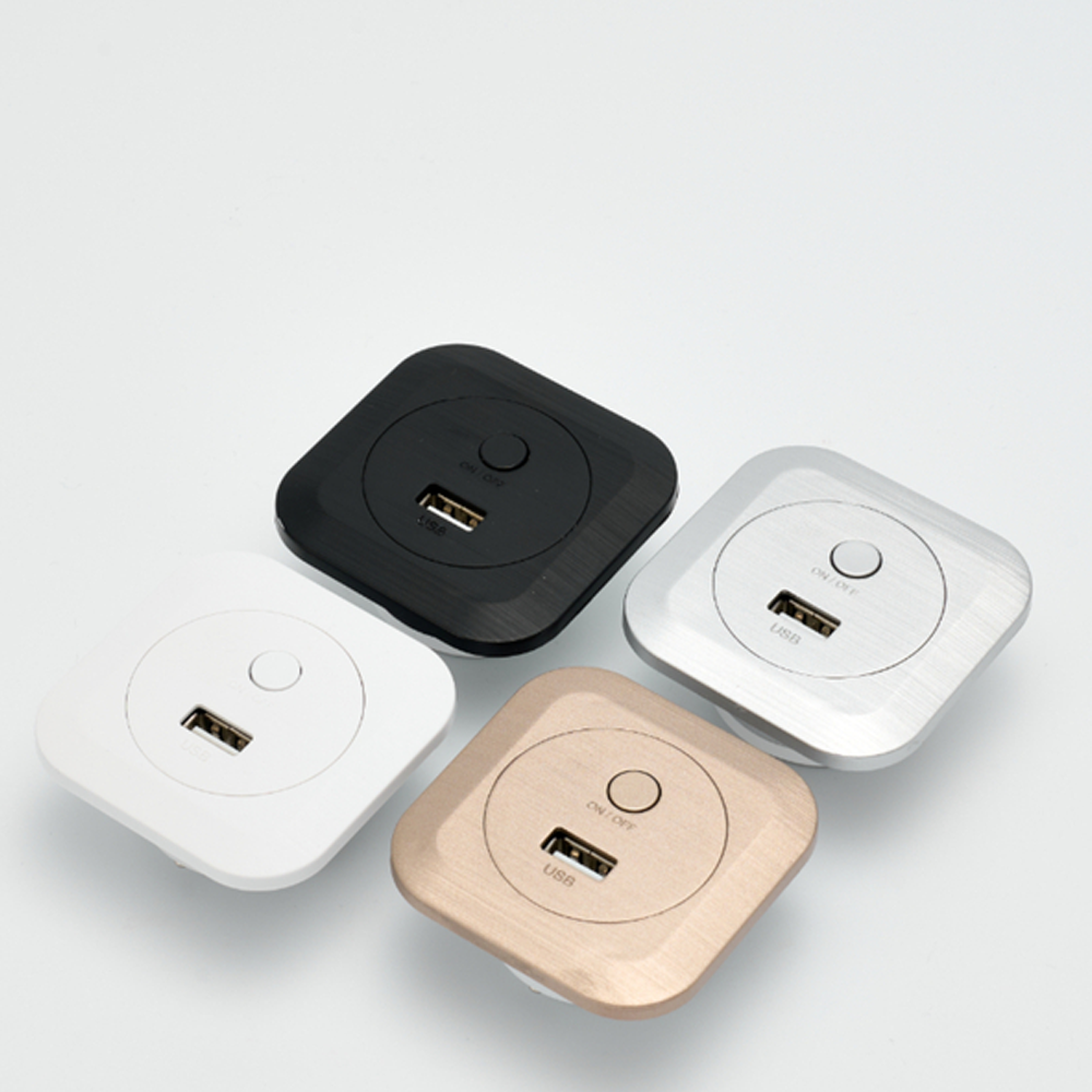 DAVCH One Port Mini Built-in Outlet On the Bed with fast charger USB C Type Socket