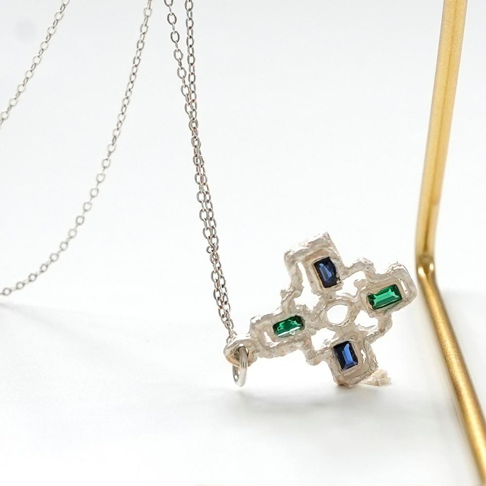Art Clay Silver Cross Necklace