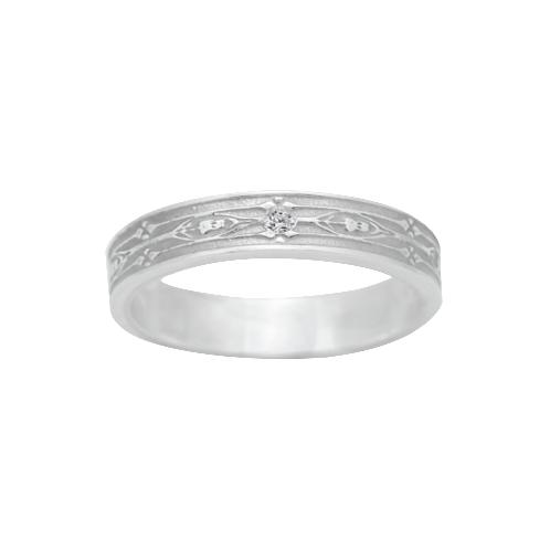 Iris Etching Couple Ring Women