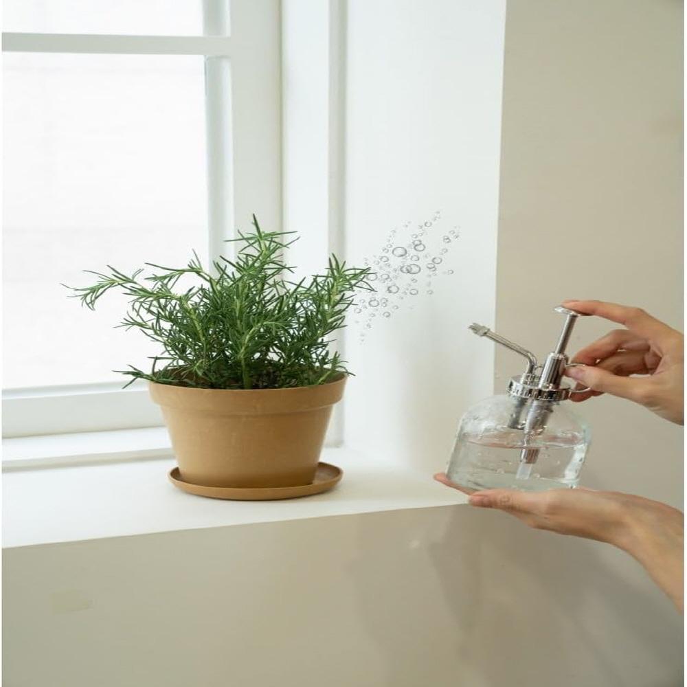 Freefactory Flower Plant Pot with Drainage Holes and Saucer Tray(Large/Brown)