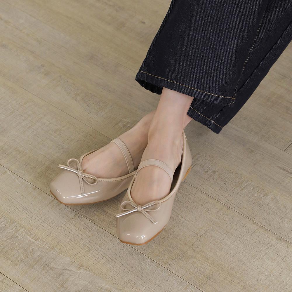 Erino Enamel Ribbon Maryjane Flats (1cm)