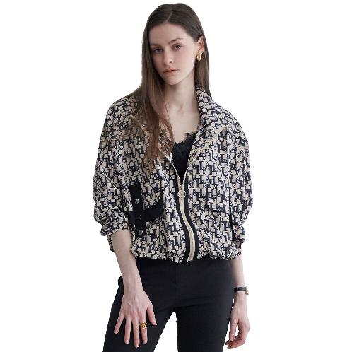 Logo Pattern Zip-Up Wind Zip-Up Jumper